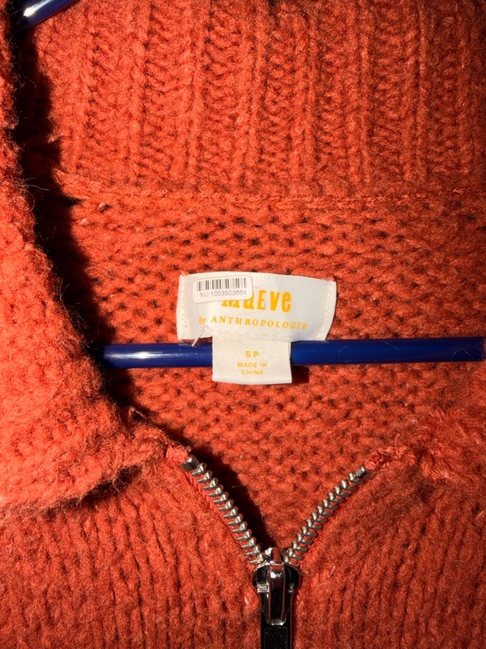 ANTHROPOLOGIE MAEVE ZIP FRONT CARDIGAN IN RED SWAN - Picture 5 of 11